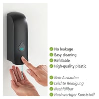 WENKO Ranera S Dozator za dezinficijens i sapun, crni, montaža na zid bez bušenja, 280 ml 6