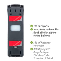 WENKO Ranera S Dozator za dezinficijens i sapun, crni, montaža na zid bez bušenja, 280 ml 5