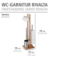 WC súprava WENKO Rivalta z bambusu – so zabudovaným držiakom na toaletný papier a kefu, hnedá, 23 x 70 x 18 cm 4
