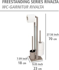 WENKO Rivalta Álló WC-kefe szett üveg osztóval, matt acél, 70 cm 4