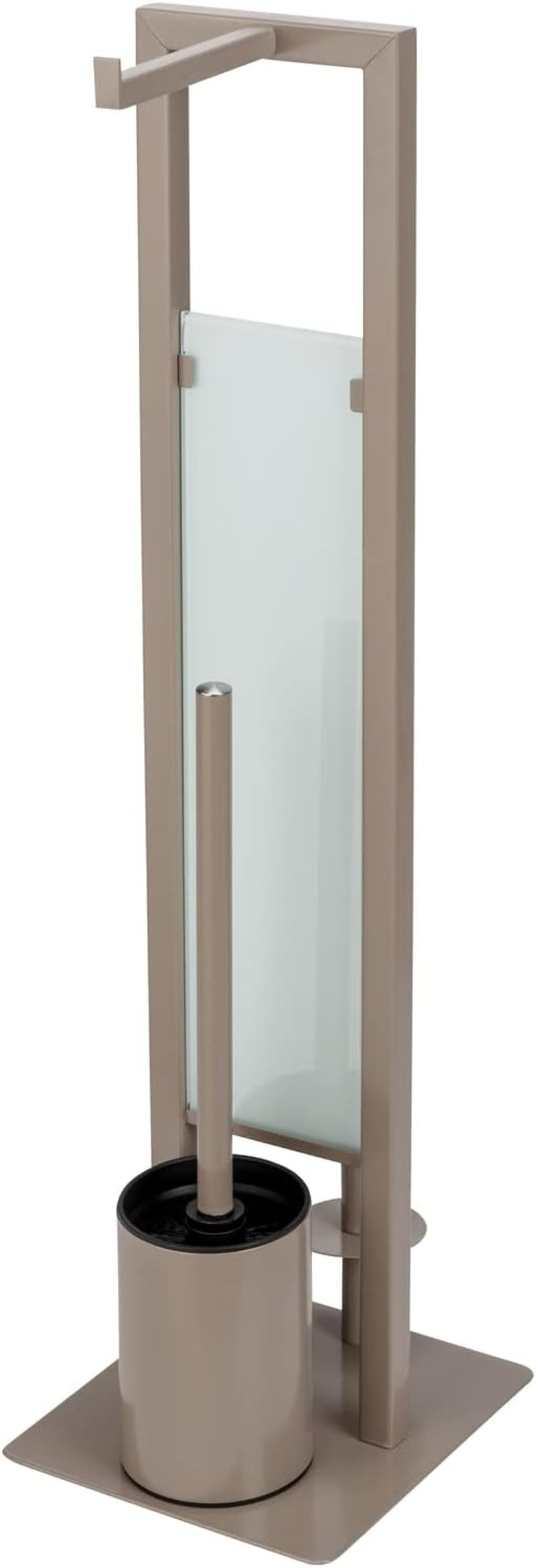 WENKO Rivalta Álló WC-kefe szett üveg osztóval, matt acél, 70 cm