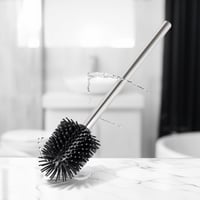 WENKO Rivalta álló WC-kefe szilikon cserekefével és integrált toalettpapír-tartóval, rozsdamentes acél 3