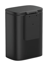 WENKO Sare zidna kozmetička kanta za smeće 5 litara, s poklopcem, montaža bez bušenja, Easy-Close mehanizam, lakirani čelik, 21,5x29,5x19 cm, mat crna 2