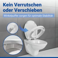 WENKO Secura Comfort WC sedadlo so zvýšením o 5 cm, nosnosť 200 kg, poklop so systémom Soft-Close, antibakteriálny duroplast, s protišmykovými podložkami, biele 4