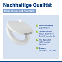 WENKO Secura Comfort WC sedadlo so zvýšením o 5 cm, nosnosť 200 kg, poklop so systémom Soft-Close, antibakteriálny duroplast, s protišmykovými podložkami, biele 5