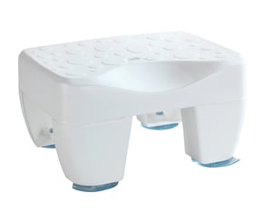 Kúpeľňová stolička WENKO Secura s protišmykovou plochou na sedenie, nosnosť 150 kg, odtok vody, biela, 40x21x31 cm