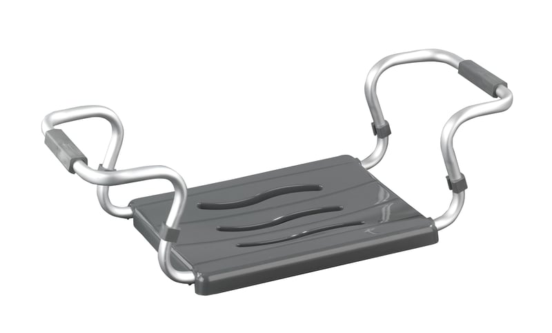 WENKO Secura sjedalica za kadu, podesiva širina 55-65 cm, nosivost 120 kg, TÜV GS certificirana, površina za sjedenje 37x27 cm, srebrna