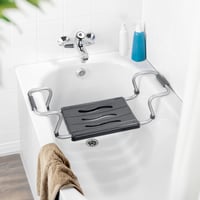 WENKO Secura sjedalica za kadu, podesiva širina 55-65 cm, nosivost 120 kg, TÜV GS certificirana, površina za sjedenje 37x27 cm, srebrna 5