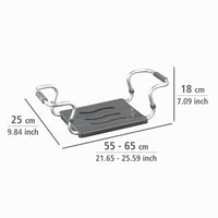 WENKO Secura sjedalica za kadu, podesiva širina 55-65 cm, nosivost 120 kg, TÜV GS certificirana, površina za sjedenje 37x27 cm, srebrna 4