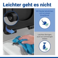 WENKO Sedilo WC-ülőke D-forma fekete, lecsapódásgátlóval, antibakteriális duroplast, 300 kg teherbírás, ultralapos kivitel, levehető fedél 5