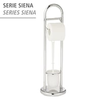 WENKO Siena stojan na WC kefu a toaletný papier, oceľ, Ø 19 x 63 cm, chróm 2