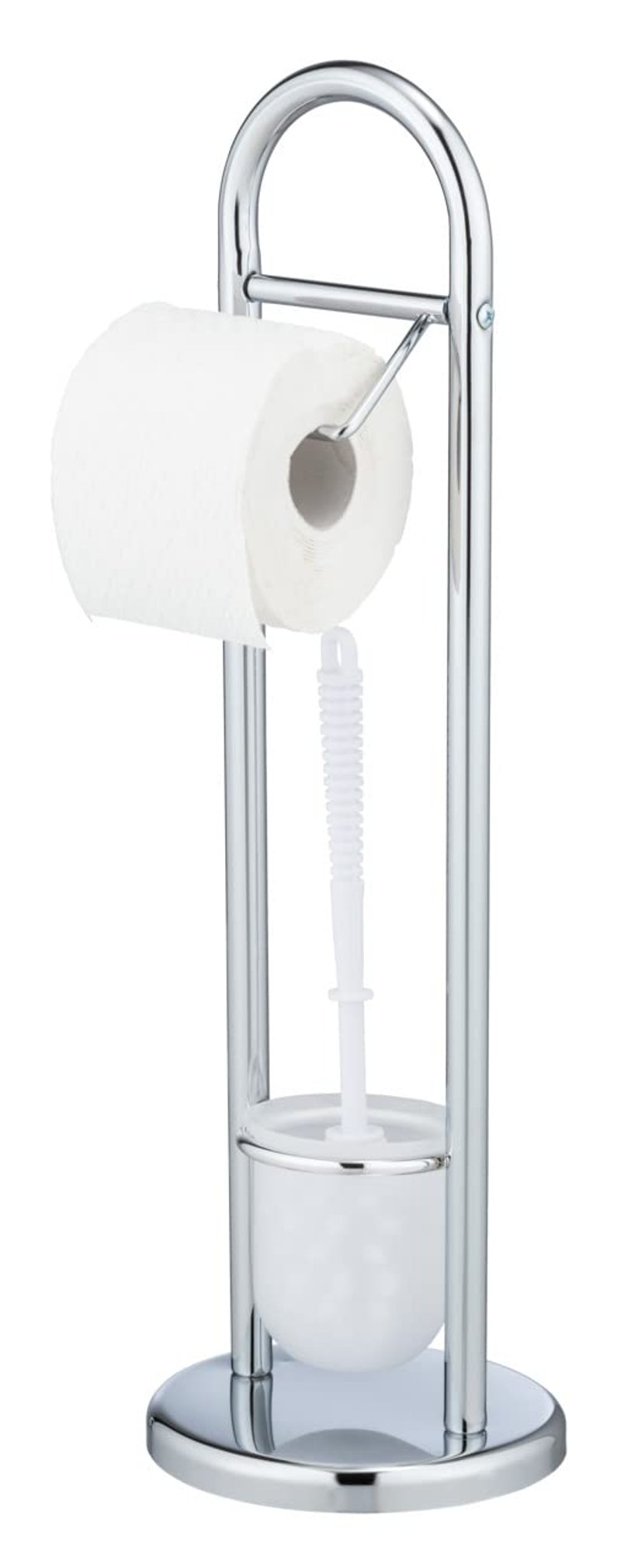 WENKO Siena stojan na WC kefu a toaletný papier, oceľ, Ø 19 x 63 cm, chróm