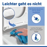 WC sedadlo WENKO Sindia s pomalým sklápaním, nosnosť 300 kg, odnímateľné, D-tvar, antibakteriálny duroplast, biele 5
