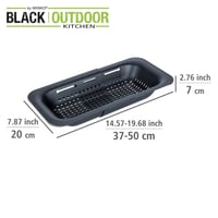 WENKO Siva 55012100 strecurătoare extensibilă pentru chiuvetă, pentru spălat fructe și legume, sită pentru paste, 37-50 x 7 x 20 cm, negru 4