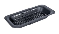 WENKO Siva 55012100 strecurătoare extensibilă pentru chiuvetă, pentru spălat fructe și legume, sită pentru paste, 37-50 x 7 x 20 cm, negru 1