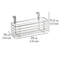 WENKO Slim beakasztható fém tároló kosár szekrényajtóra vagy fiókra, 24 x 11,5 x 10 cm, króm 4