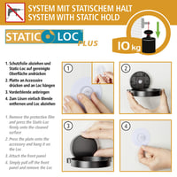 Pohár na zubné kefky WENKO Static-Loc Plus Pavia, čierny, upevnenie bez vŕtania, statická priľnavosť, matná oceľ, 6,5 x 12 x 9 cm 6