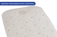 Wenko Prírodná kaučuková vaňová predložka béžová s protišmykovými prísavkami 90x37 cm prateľná v práčke 7
