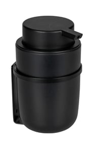 Dozator de săpun WENKO Turbo-Loc Carpino, negru - suport pentru săpun lichid cu montare pe perete pentru baie 1