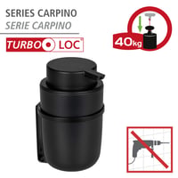 Dozator de săpun WENKO Turbo-Loc Carpino, negru - suport pentru săpun lichid cu montare pe perete pentru baie 2