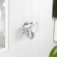 WENKO Turbo-Loc držiak na fén do kúpeľne, s organizérom kábla, upevnenie bez vŕtania, chrómovaná oceľ, 14x7,5x11,5 cm 6