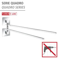 WENKO Turbo-Loc Quadro držač za ručnike od nehrđajućeg čelika s 2 kraka, montaža bez bušenja, 6,5 x 14,5 x 40 cm, krom 2