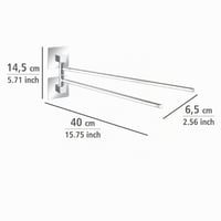 WENKO Turbo-Loc Quadro držač za ručnike od nehrđajućeg čelika s 2 kraka, montaža bez bušenja, 6,5 x 14,5 x 40 cm, krom 4