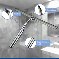 Racletă de duș WENKO Turbo-Loc XXL extra lată de 40 cm cu cârlig, fără găurire 5