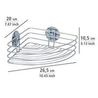 Wenko Turbo-Loc kutna polica bez bušenja, nehrđajući kromirani čelik, 26,5 x 10,5 x 20 cm, nosivost 40 kg, zidna polica za kupaonicu i tuš 5