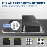 WENKO Universal Herdabdeckplatte Pala mintás üveg főzőlap fedő 30x52 cm 2 db szett magasságállítható vágódeszka és zsírfröccsenés elleni véd 3