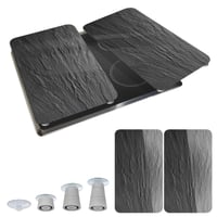 WENKO Universal Herdabdeckplatte Pala mintás üveg főzőlap fedő 30x52 cm 2 db szett magasságállítható vágódeszka és zsírfröccsenés elleni véd 9