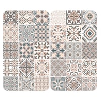 WENKO univerzalni stakleni poklopac za ploču za kuhanje Kachel, set od 2 komada, 30 x 52 cm, podesiva visina, daska za rezanje i zaštita od prskanja masnoće 1