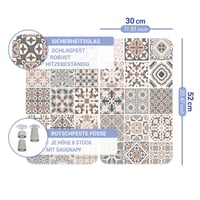 WENKO univerzalni stakleni poklopac za ploču za kuhanje Kachel, set od 2 komada, 30 x 52 cm, podesiva visina, daska za rezanje i zaštita od prskanja masnoće 6