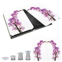 WENKO Univerzálna sklenená krycia doska na sporák Orchidea 30 x 52 cm, 2-dielna, výškovo nastaviteľná, doska na krájanie a ochrana proti striekajúcej vode 9
