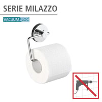 Držiak na toaletný papier WENKO Vacuum-Loc Milazzo, montáž na stenu bez vŕtania, chrómovaná nehrdzavejúca oceľ, 13,5 x 17,5 x 16 cm 3