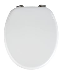 WENKO Valencia WC daska od MDF-a, bijela, s pričvršćenjem od nehrđajućeg čelika, vanjske dimenzije 37,5x43,5 cm, unutarnje dimenzije 22,2x26,5 cm 1