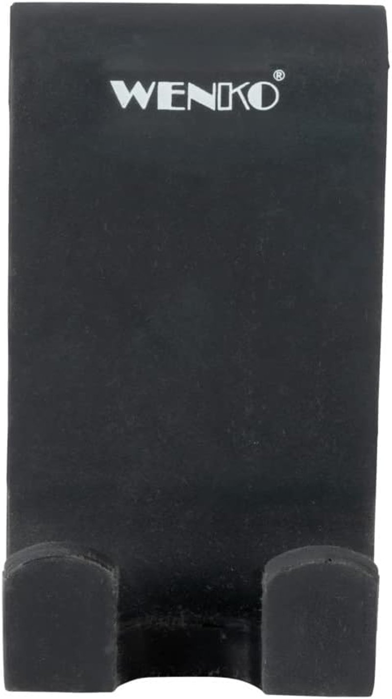 WENKO Verna Duo dupla zuhanyhorgok szilikon fürdőszobai akasztók fekete - 5 x 9,5 x 7 cm, Black