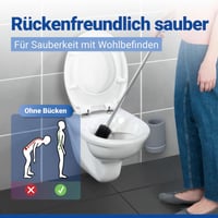 Perie de WC WENKO cu mâner extra lung, 70 cm, silicon, mâner din oțel inoxidabil, ergonomică, efect antiaderent, perie igienică pentru curățarea băii 3