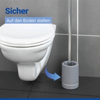Perie de WC WENKO cu mâner extra lung, 70 cm, silicon, mâner din oțel inoxidabil, ergonomică, efect antiaderent, perie igienică pentru curățarea băii 5