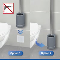 Perie de WC WENKO cu mâner extra lung, 70 cm, silicon, mâner din oțel inoxidabil, ergonomică, efect antiaderent, perie igienică pentru curățarea băii 6
