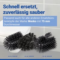 Perie de WC WENKO cu mâner extra lung, 70 cm, silicon, mâner din oțel inoxidabil, ergonomică, efect antiaderent, perie igienică pentru curățarea băii 8