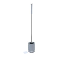 Perie de WC WENKO cu mâner extra lung, 70 cm, silicon, mâner din oțel inoxidabil, ergonomică, efect antiaderent, perie igienică pentru curățarea băii 1