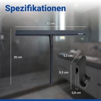 WENKO XXL racletă pentru duș cu suport, fără găurire, extra lată, 32 cm 8