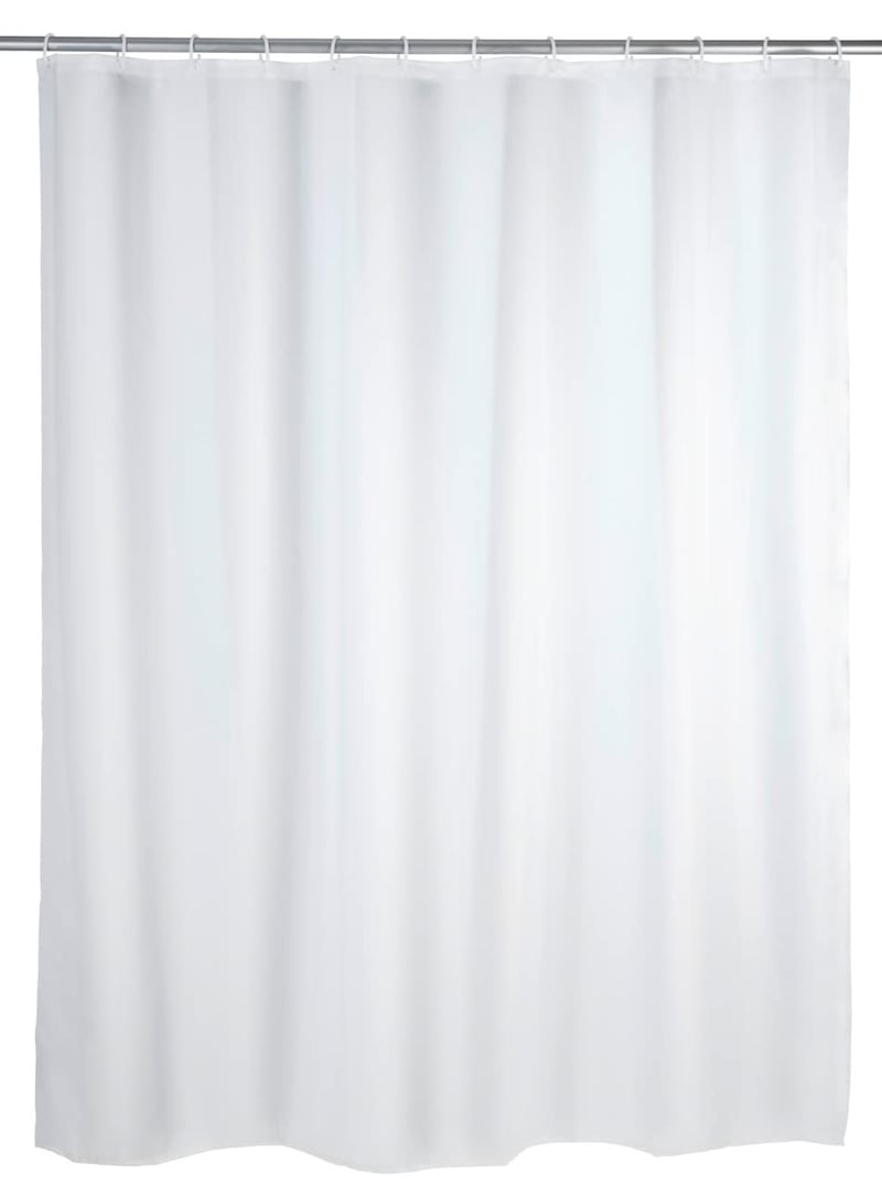 WENKO Zavjesa za tuš jednobojna bijela 180x200 cm - Vodootporan materijal od polietilen-vinil acetata koji se lako čisti