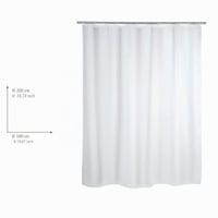 WENKO Zavjesa za tuš jednobojna bijela 180x200 cm - Vodootporan materijal od polietilen-vinil acetata koji se lako čisti 3