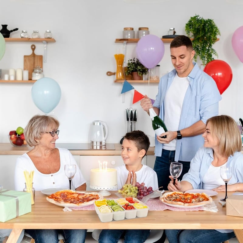 wenrescry 8 rekeszes snack doboz fedéllel és fogantyúval, mosogatógépben mosható