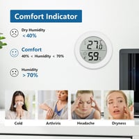 Wepai Mini Digitális Hőmérő és Páratartalom Mérő LCD Kijelzővel - Beltéri Hőmérsékletmérő Babaszobába, Irodába, Nappaliba - 3 db Csomag 3