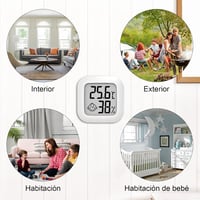 Wepai Mini Digitális Hőmérő és Páratartalom Mérő Szett - Hordozható LCD Kijelzős Szobai Higrométer, Nagy Pontosságú, 2 db-os Csomag, Fehér 6