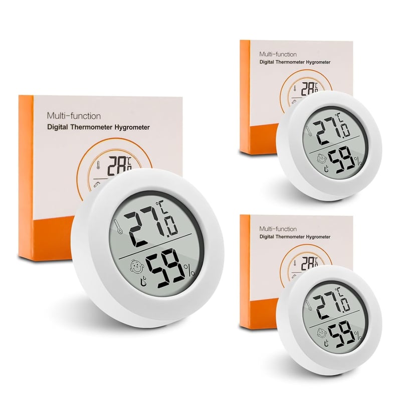 Wepai Mini Digitális Hőmérő és Páratartalom Mérő LCD Kijelzővel - Beltéri Hőmérsékletmérő Babaszobába, Irodába, Nappaliba - 3 db Csomag