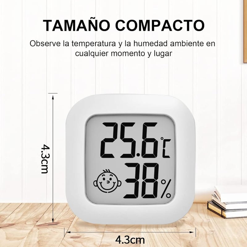 Wepai Mini Digitális Hőmérő és Páratartalom Mérő Szett - Hordozható LCD Kijelzős Szobai Higrométer, Nagy Pontosságú, 2 db-os Csomag, Fehér